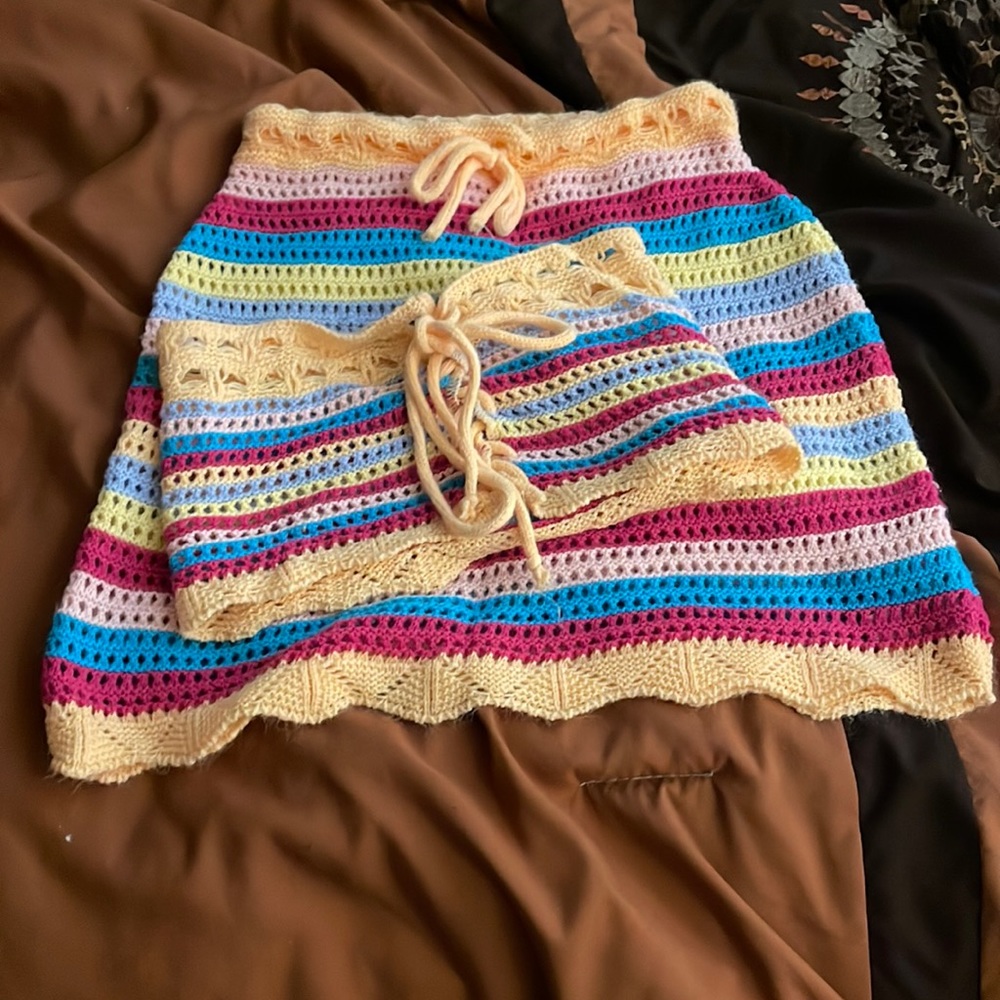 Two Piece Crochet Skirt Set